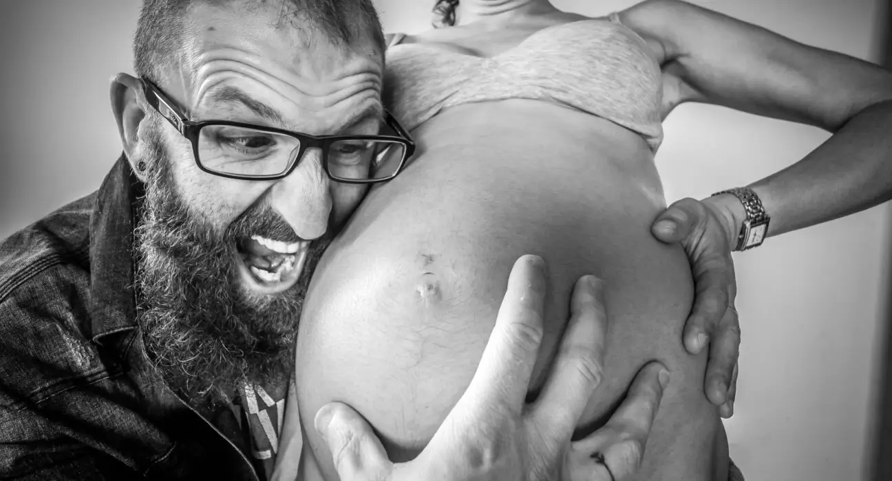 A men happy with pregnat