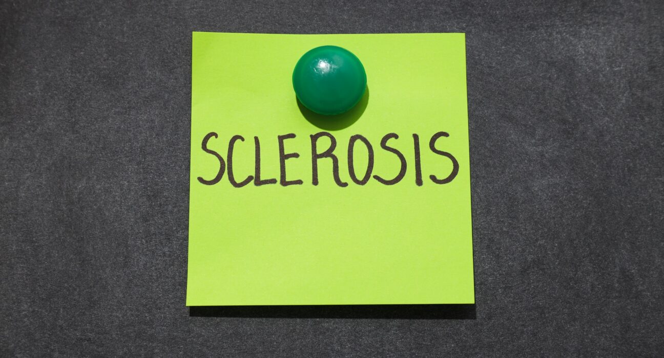 Inscription sclerosis on a piece of paper