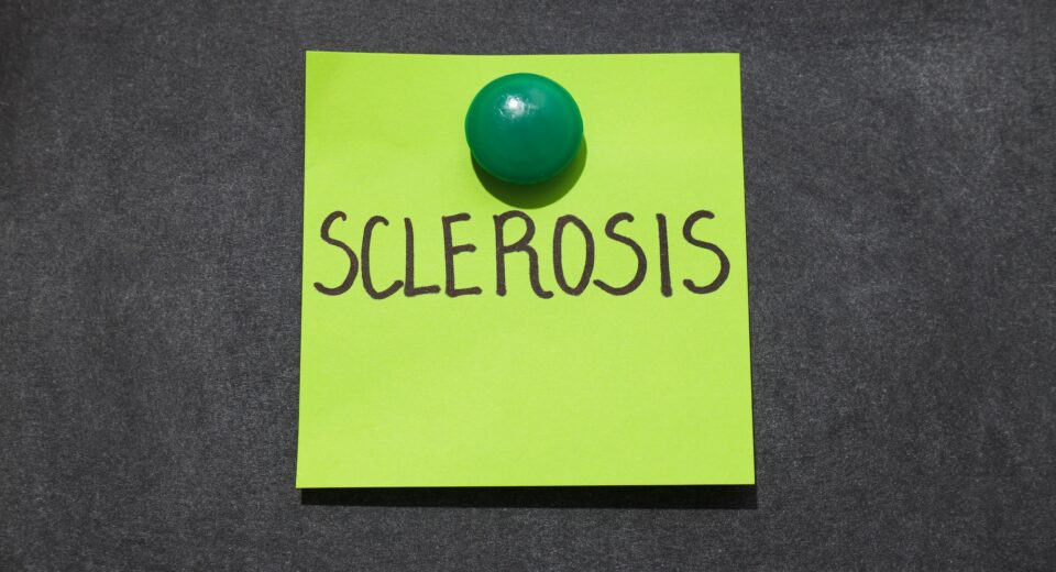 Inscription sclerosis on a piece of paper