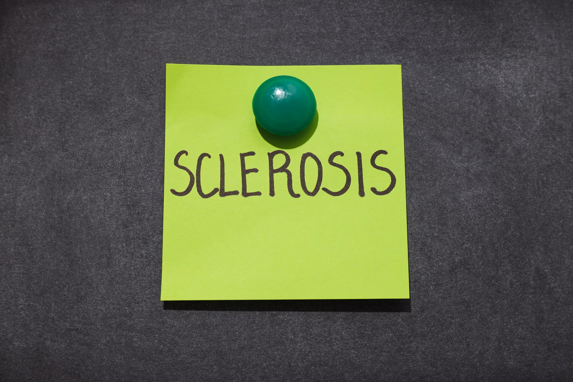 Inscription sclerosis on a piece of paper