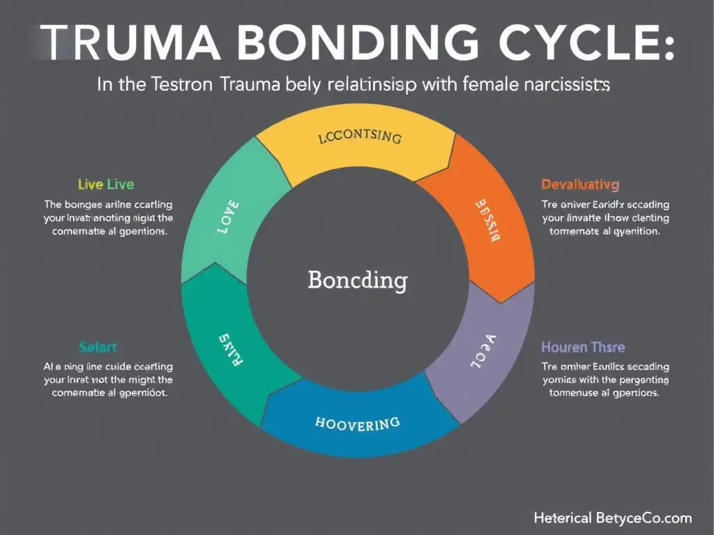 Visual representation of trauma bonding cycle showing the highs and lows of a relationship with a female narcissist