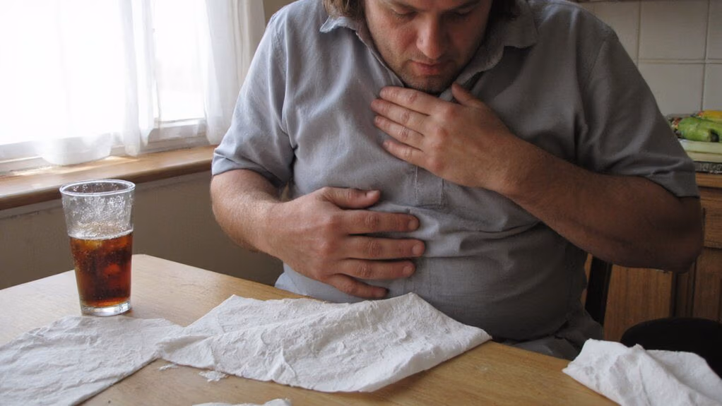 frequent belching and flatulence