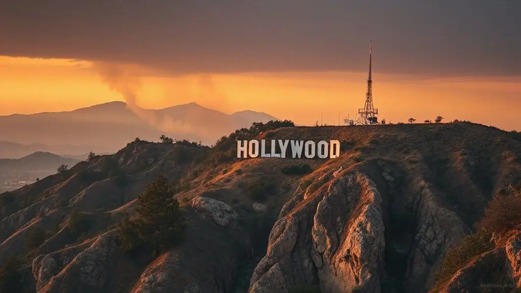 brushfires near hollywood sign