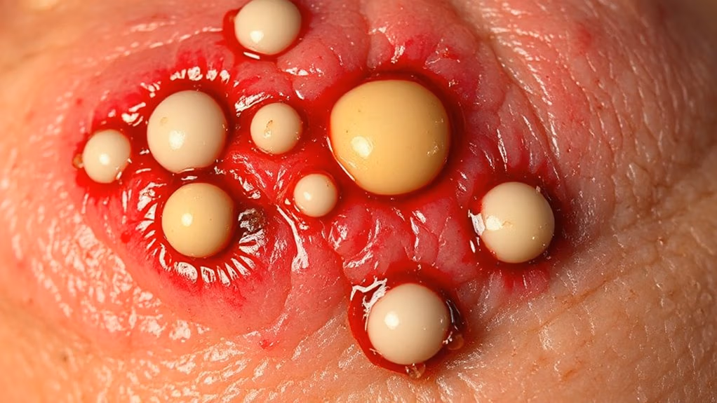 clustered painful pus filled boils