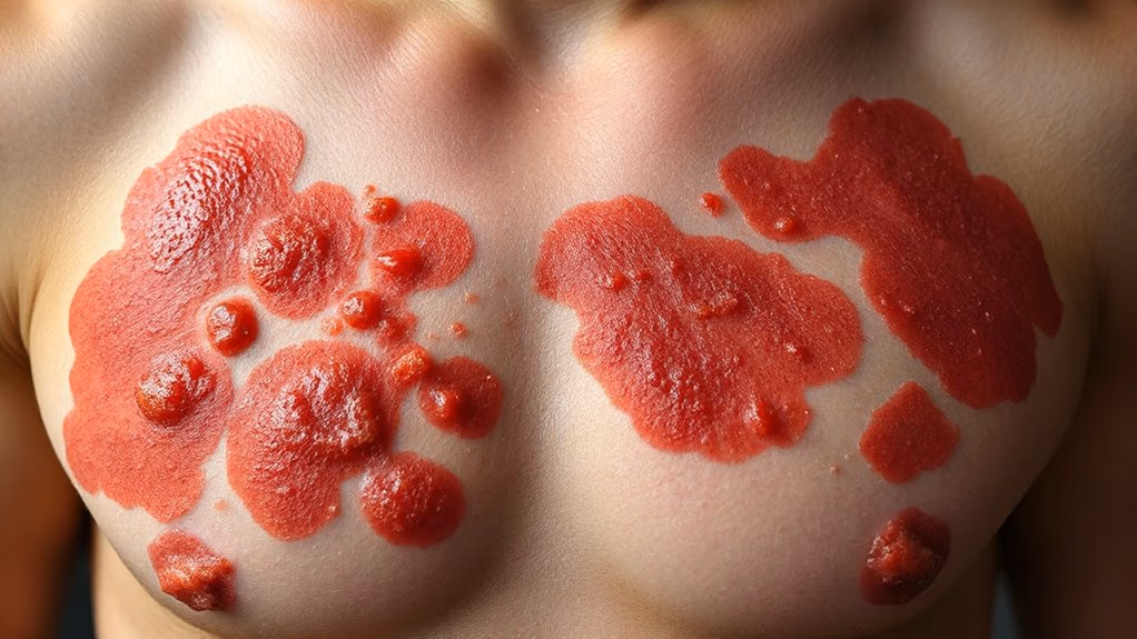 spreading red stripe rash